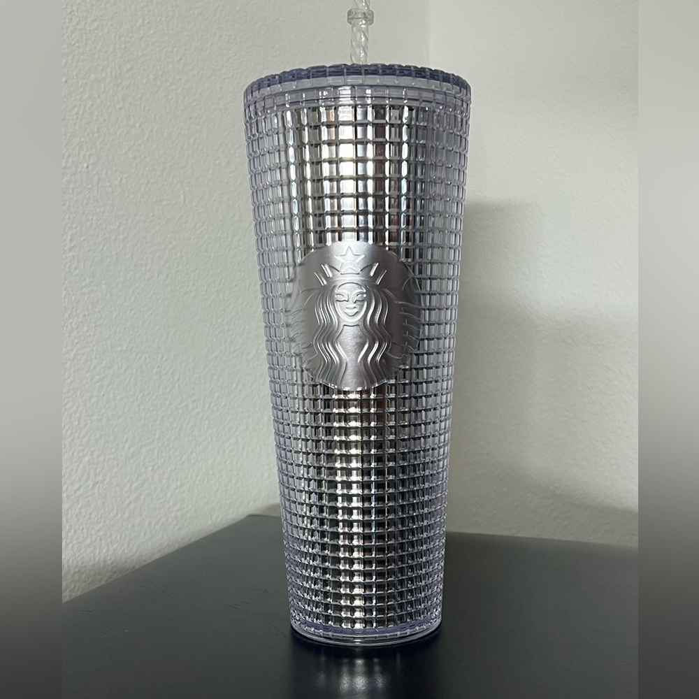 Starbucks silver grid tumbler